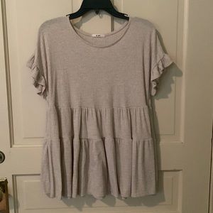 Mi Ami cream ruffle top large